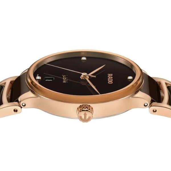 Rado Ceramic Stainless Steel Brown & Rose Gold Women Watch R30038712