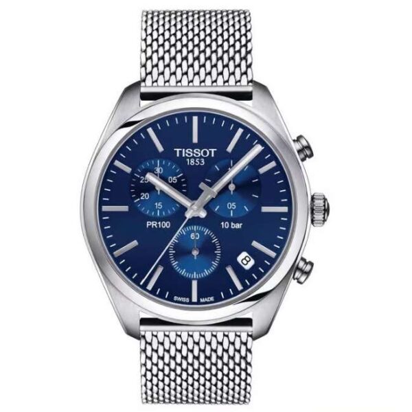 Tissot PR 100 Chronograph Blue Dial - Milanese Mesh Strap (T101.417.11.041.00)