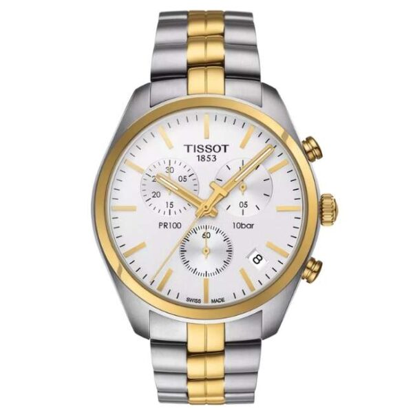 Tissot PR 100 Chronograph Two-Tone Gold & Silver | T1014172203100