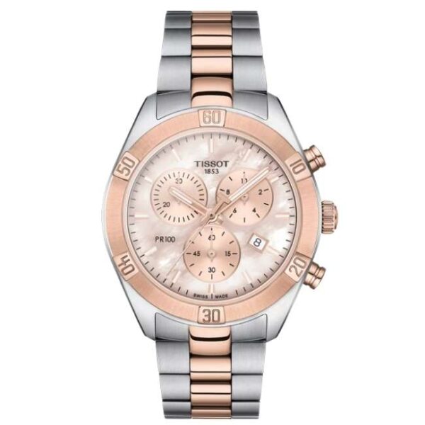 Tissot PR 100 Sport Chic Chronograph 38mm Two-Tone Rose Gold | T1019172215100
