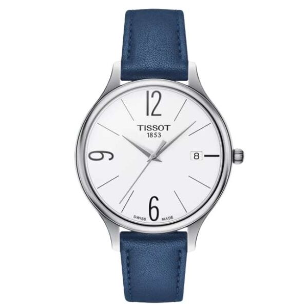 Tissot Bella Ora Round | White Dial | Blue Leather | T1032101601700