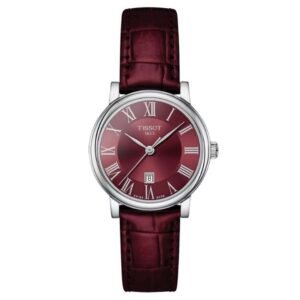 Tissot Women Round Maroon T-Classic Watch