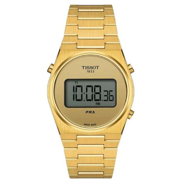 Tissot PRX Digital 35mm Yellow Gold PVD | Retro Quartz | T1372633302000