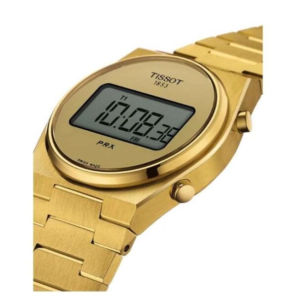 Tissot PRX Digital 35mm Yellow Gold PVD | Retro Quartz | T1372633302000