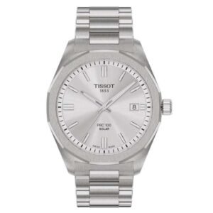 Tissot Men Round Silver Tissot Prc 100 Solar WatchT1514221103100