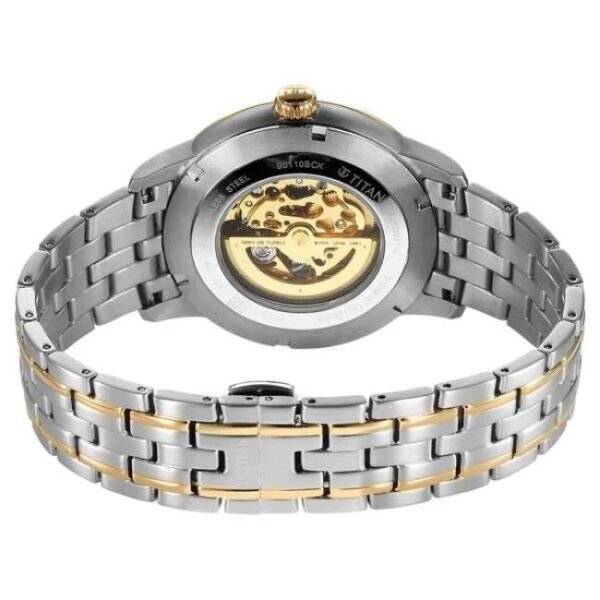 Titan Golden Heart Stainless Steel  Yellow Gold Men Watch 90110Bm01