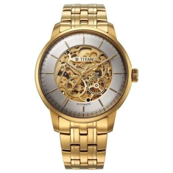 Titan Golden Heart Stainless Steel  Yellow Gold Men Watch 90110Ym01