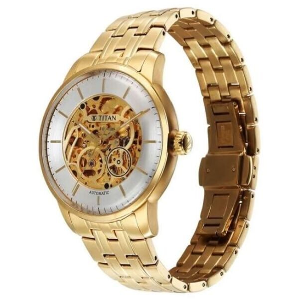 Titan Golden Heart Stainless Steel  Yellow Gold Men Watch 90110Ym01