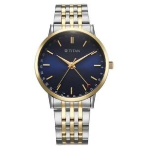 Titan Elegance Stainless Steel Yellow Gold Men Watch 90202Bm01