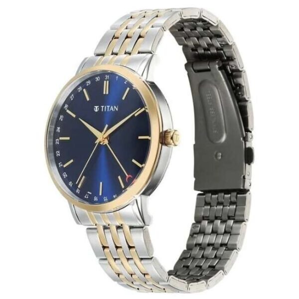 Titan Elegance Stainless Steel Yellow Gold Men Watch 90202Bm01