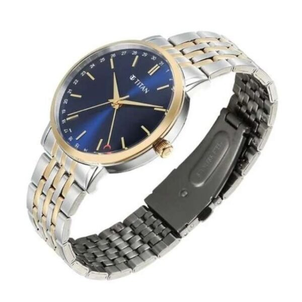 Titan Elegance Stainless Steel Yellow Gold Men Watch 90202Bm01