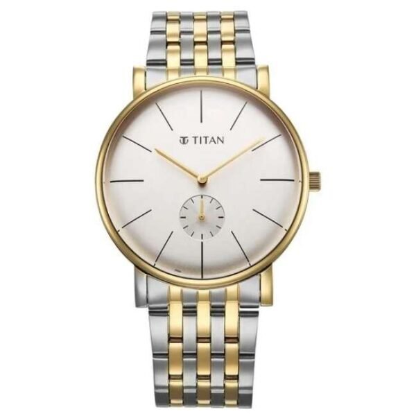 Titan Elegance Stainless Steel Yellow Gold Men Watch 90203Bm01