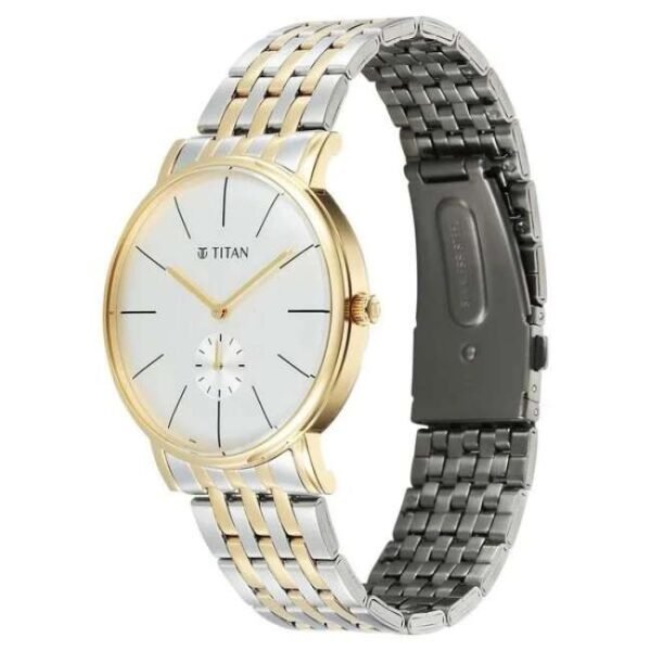 Titan Elegance Stainless Steel Yellow Gold Men Watch 90203Bm01