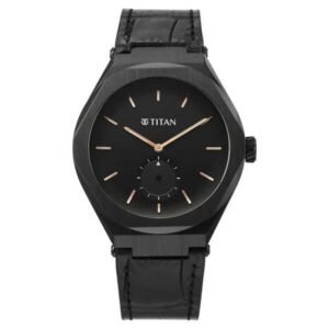 Titan Classique Contour Leather Black Men Watch 90210Nl01