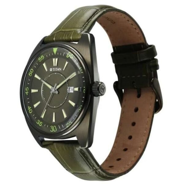 Titan Tonneau Stainless Steel Green Men Watch 90211Ql01