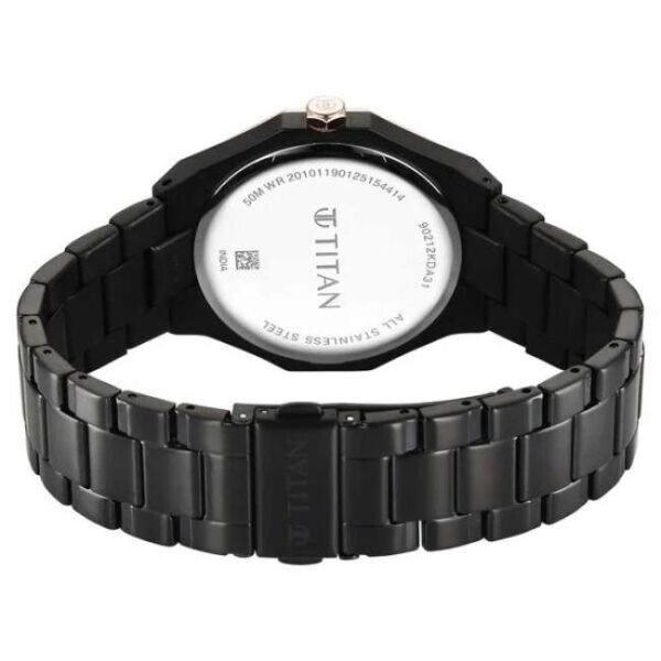 Titan Dodecagon Stainless Steel Black Men Watch 90212Km02
