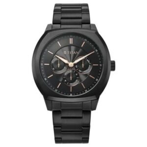 Titan Regalia Arc Stainless Steel Black Men Watch 90213Nm01