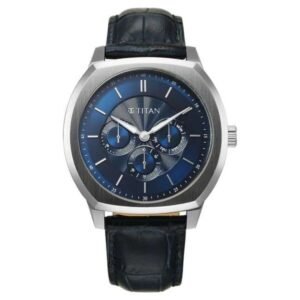 Titan Regalia Arc Leather Blue Men Watch 90213Sl01