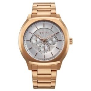 Titan Regalia Arc Stainless Steel Rose Gold Men Watch 90213Wm01
