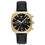 Emporio Armani Carlo Leather Black Men Watch AR11690