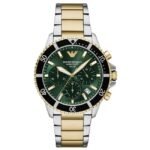 Emporio Armani World Expl Stainless Steel Two Tone Men Watch AR11695