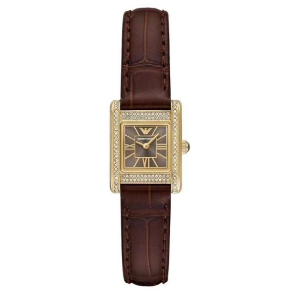 Emporio Armani Genni Leather Brown Women Watch AR11705