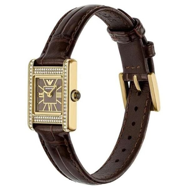 Emporio Armani Genni Leather Brown Women Watch AR11705