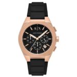 Armani Exchange Rafael Leather Black Men Watch AX4190