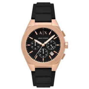 Armani Exchange Rafael Leather Black Men Watch AX4190