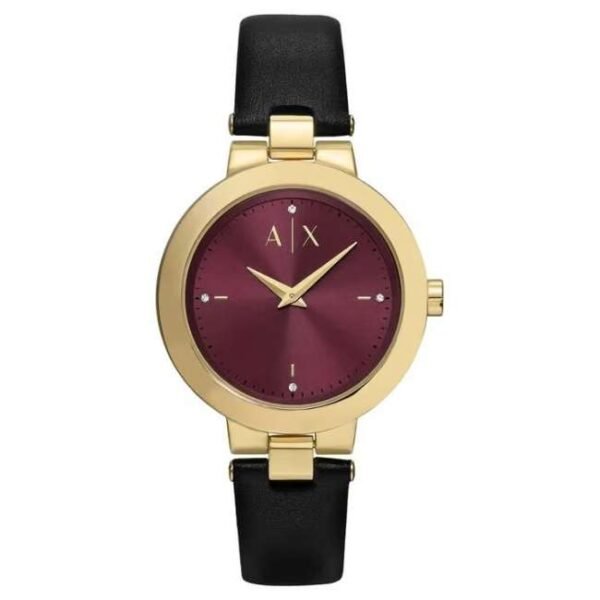 Armani Exchange Jackie Leather Black Women Watch AX5178