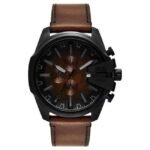 Diesel Mega Chief Leather Brown Men Watch DZ4692