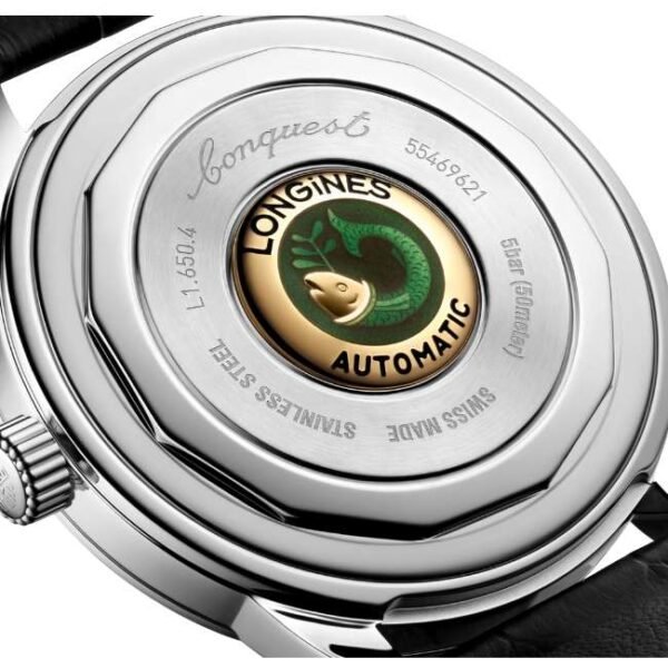 longines black alligator strap men watch l16504022