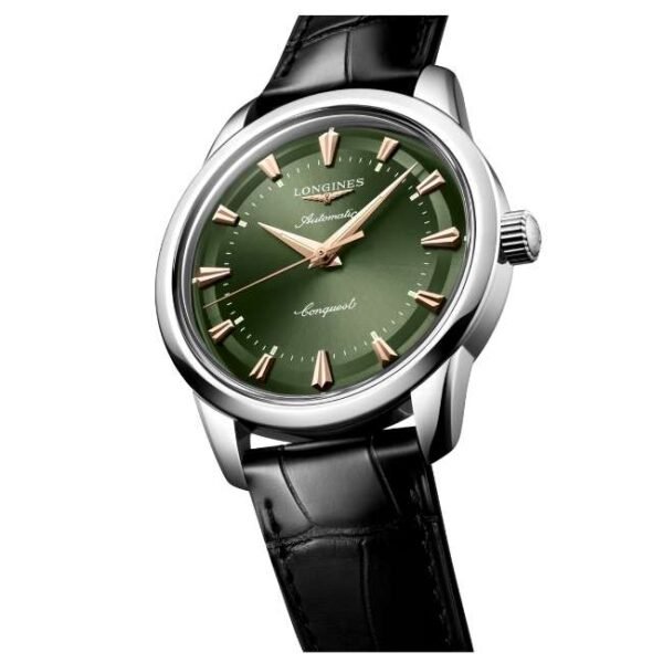 longines black alligator strap men watch l16504022