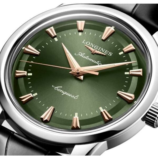 longines black alligator strap men watch l16504022