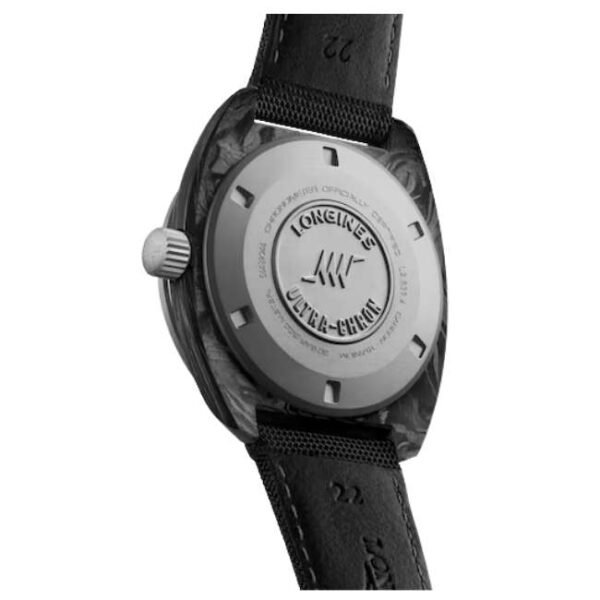 longines black carbon & titanium men watch l28394522