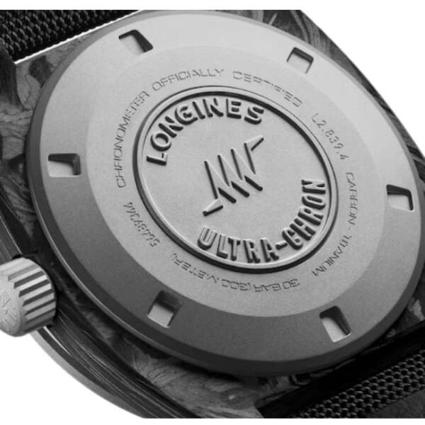longines black carbon & titanium men watch l28394522