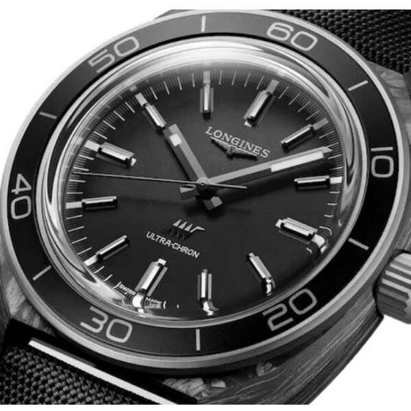 longines black carbon & titanium men watch l28394522