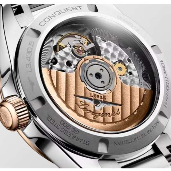 longines silver stainless steel men watch l34305026