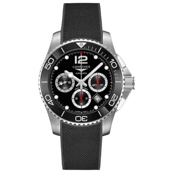 longines black rubber men watch l38834569