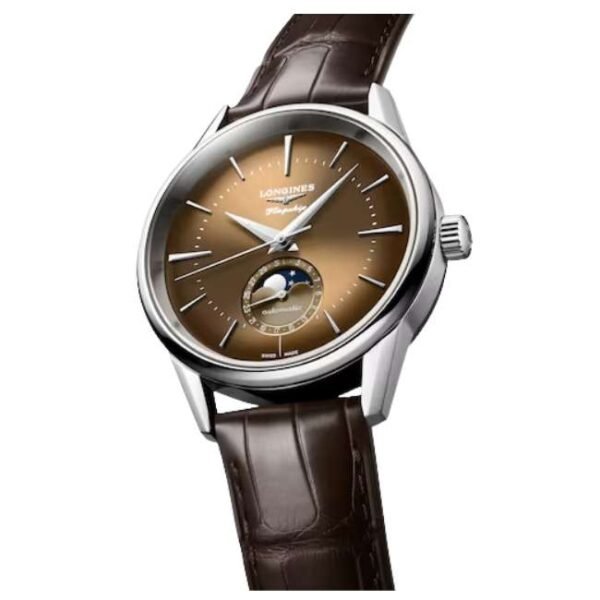 longines brown leather men watch l48154622