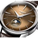 longines brown leather men watch l48154622