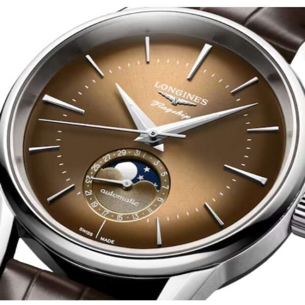 longines brown leather men watch l48154622