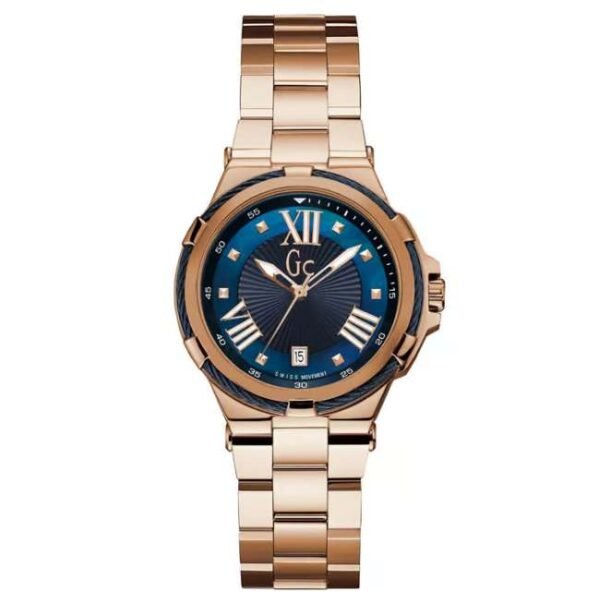 Gc Structura Cable Blue Round Dial Analog Women Watch Y34009L7