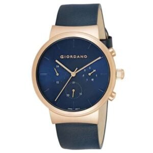 giordano white silver men leather watch 1943-04