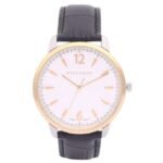 giordano white silver men leather watch 1965-03