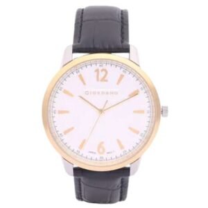 giordano white silver men leather watch 1965-03