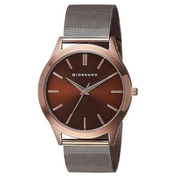 giordano brown men mesh metal watch a1051-44