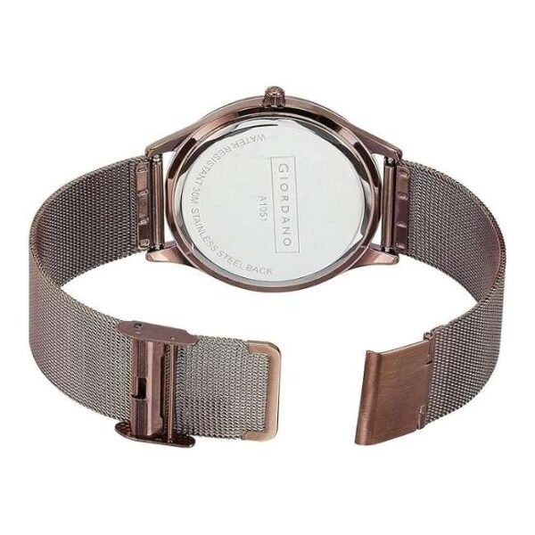 giordano brown men mesh metal watch a1051-44