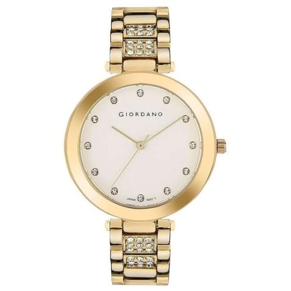giordano rosegold white women metal watch a2037-22