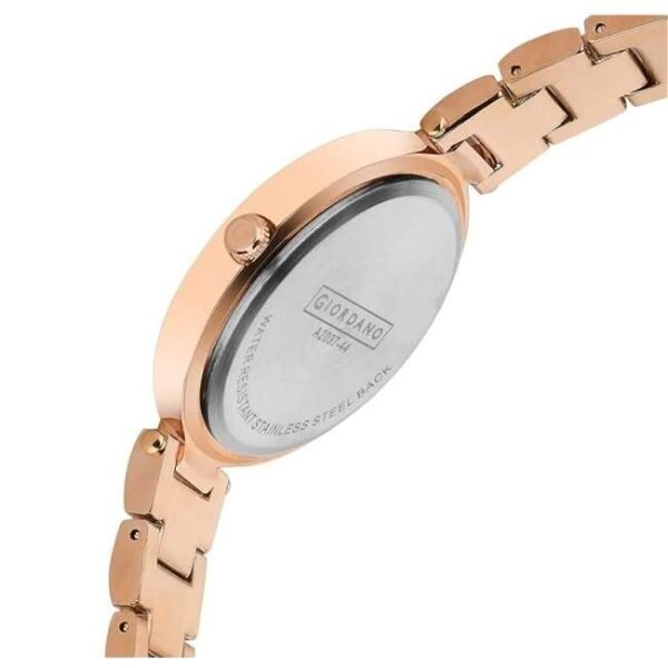 giordano rosegold black women metal watch a2037-44